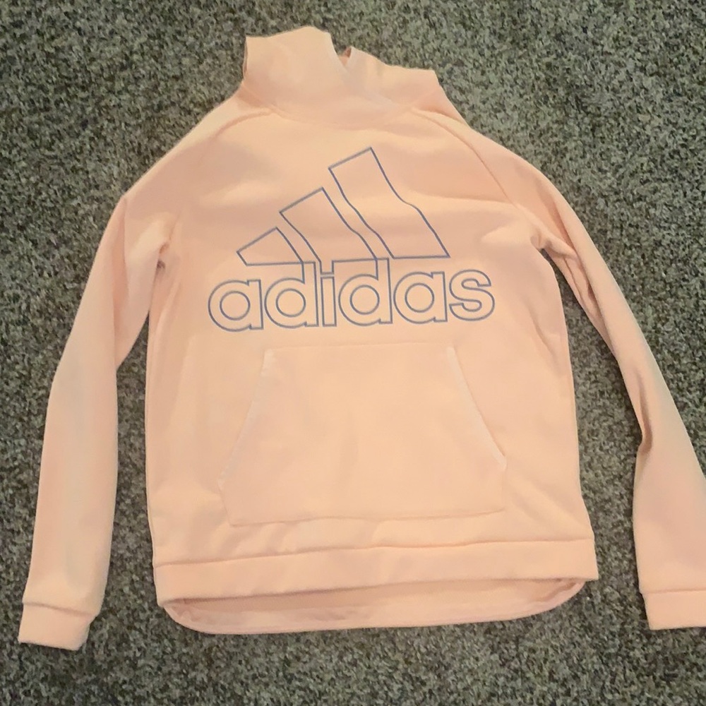Light Pink adidas hoodie.
